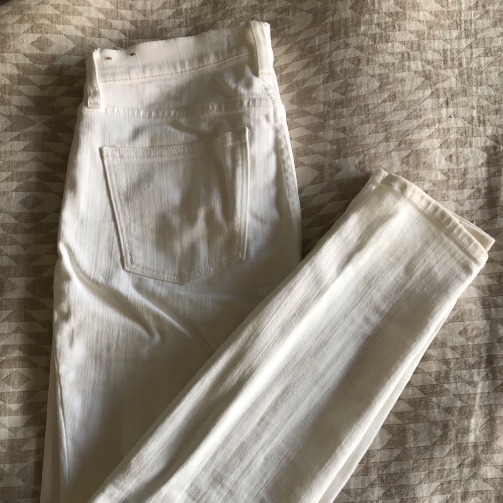 High-rise madewell skinny white jeans